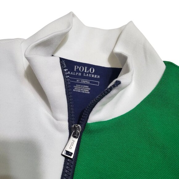 Polo Ralph Lauren Knit Tennis Jacket Multi Color Block Red Blue Yellow Green Wht - Picture 10 of 12